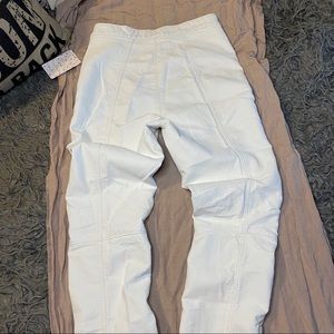 FREE PEOPLE WHITE LEATHER TROUSER